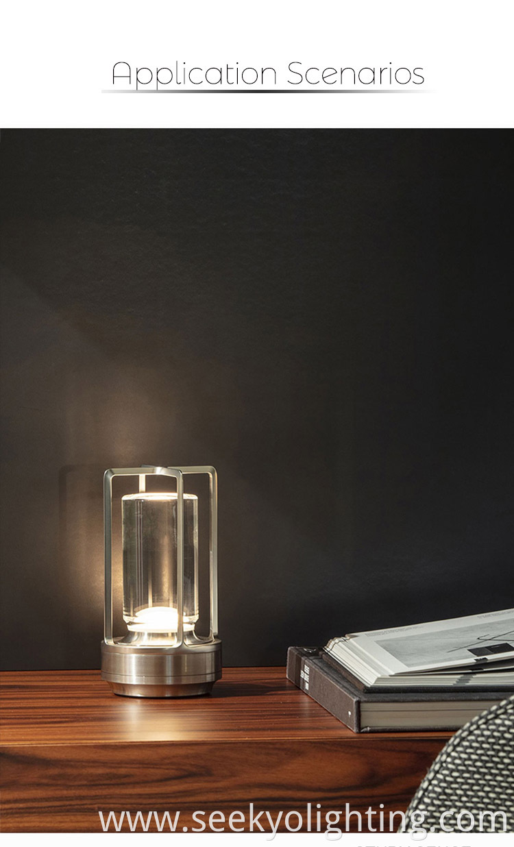 The lamp is made with a crystal or glass body, giving it a stylish and elegant appearance.